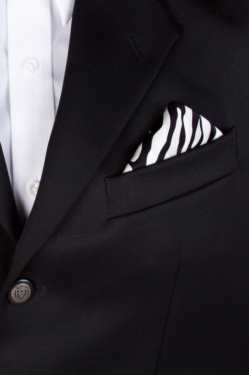 Zebra Print 16" Pocket Square